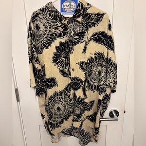 Jams World Black and Tan Floral Dress Shirt